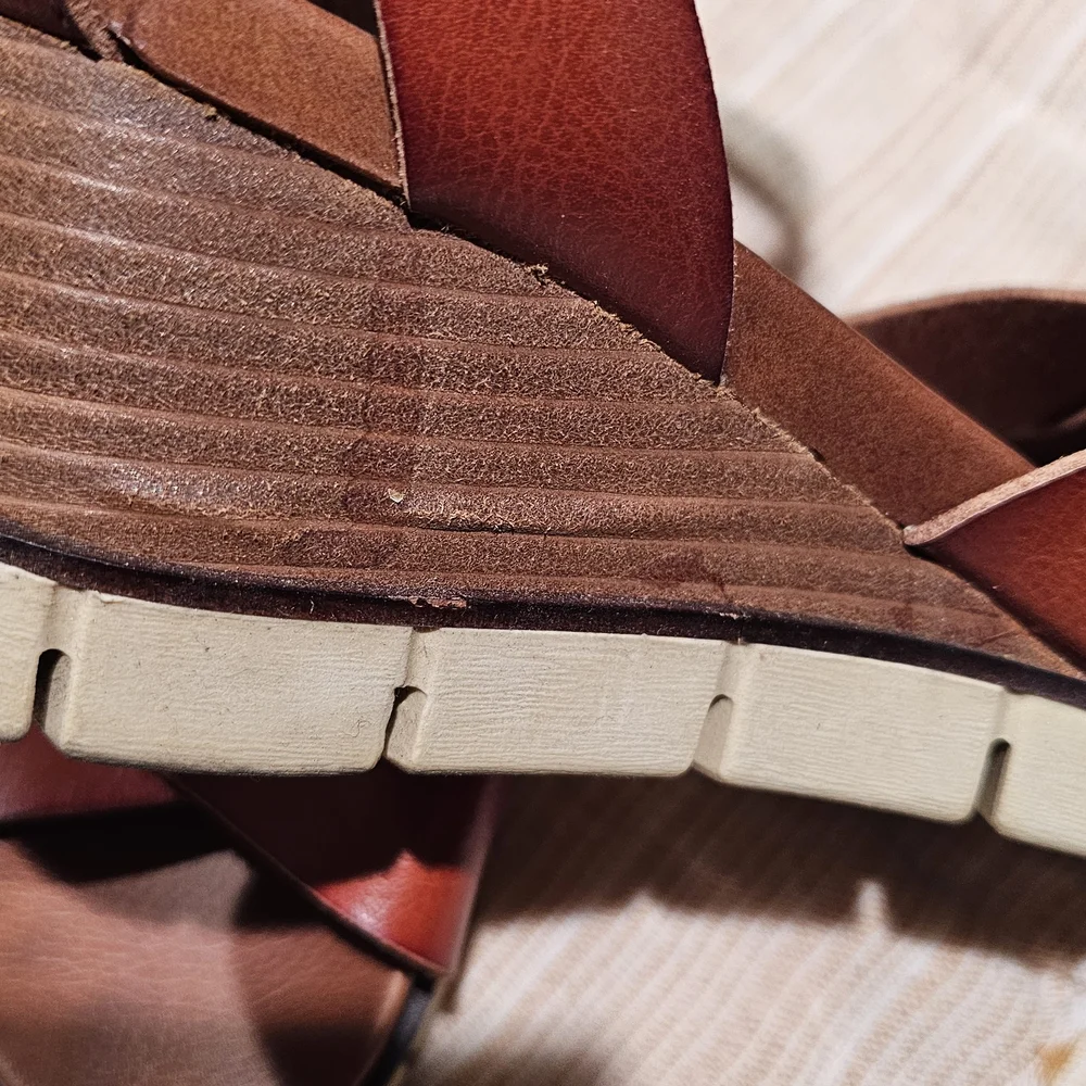 MIA Brown Leather Sandals